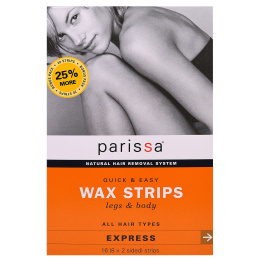 Parissa, Восковые полоски для быстрого и легкого удаления волос, для ног и тела, 16 (8 двусторонних) полосок