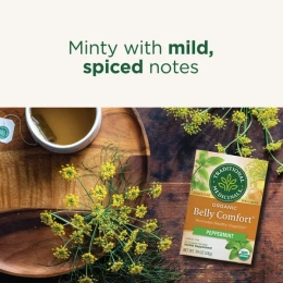 Traditional Medicinals, Organic Belly Comfort, перечная мята, без кофеина, 16 чайных пакетиков в упаковке, 28 г (0,99 унции)