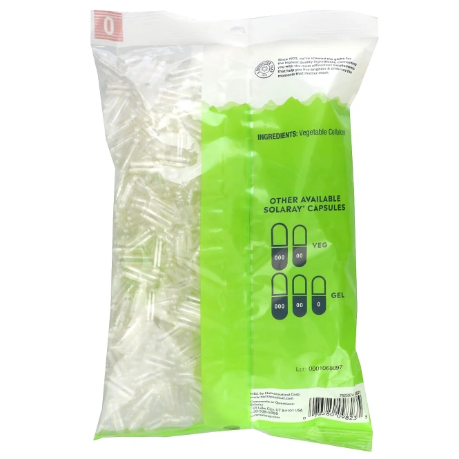 Solaray, Пустые растительные капсулы, размер 0, 500 вегетарианских капсул