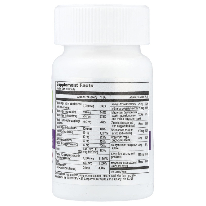 BariatricPal, мультивитамины с железом, 30 капсул