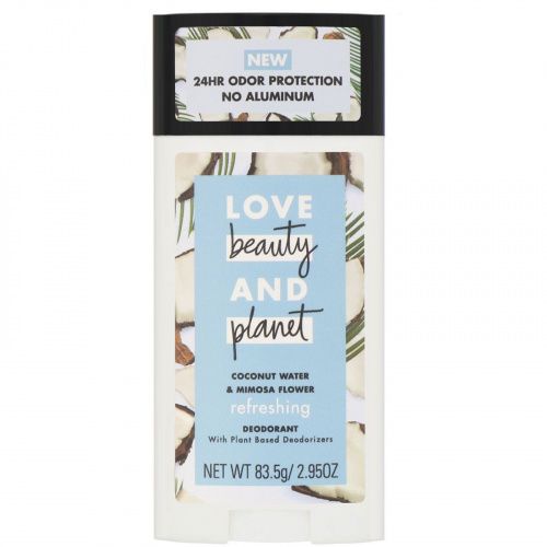 Love Beauty and Planet, Освежающий дезодорант «Кокосовая вода и цветы мимозы», 83,5 г