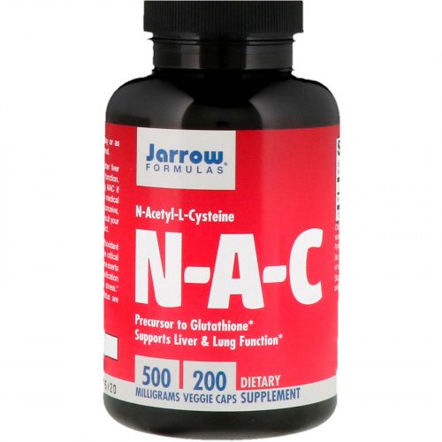 Jarrow Formulas, N-A-C, N-Ацетил-L-Цистеин, 500 мг, 200  вегетарианских капсул