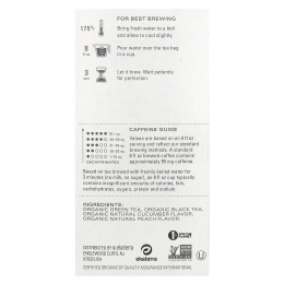 TAZO, Органический зеленый чай, персиково-зеленый, 20 чайных пакетиков, 40 г (1,4 унции)