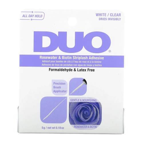 DUO, Rosewater & Biotin Striplash Adhesive, White/Clear, 0.18 oz (5 g)