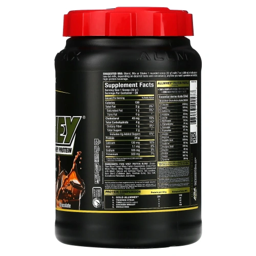 ALLMAX Nutrition, AllWhey Gold, 100% сывороточный протеин+ Премиум изолят сывороточного протеина, шоколад, 2 фунта (907 г)