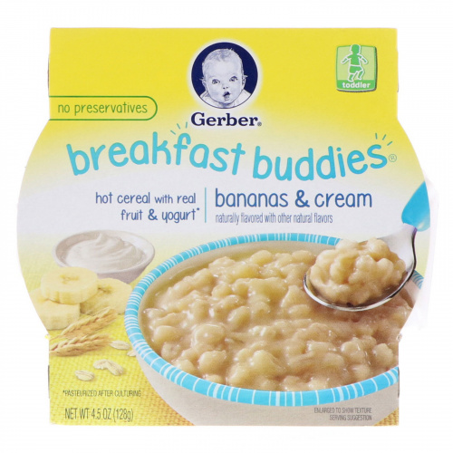 Gerber, Breakfast Buddies, Bananas & Cream, Toddler, 4.5 oz (128 g)