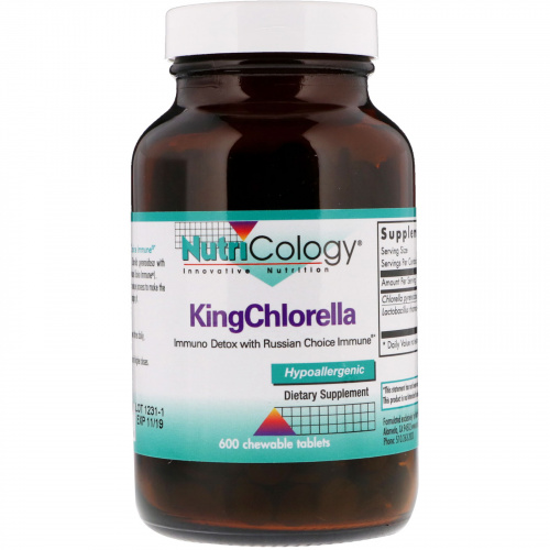Nutricology, Королевская хлорелла, 600 жевательных таблеток