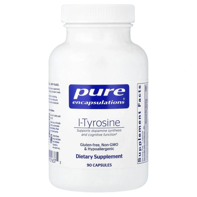 Pure Encapsulations, L-тирозин, 90 капсул (500 мг в 1 капсуле)