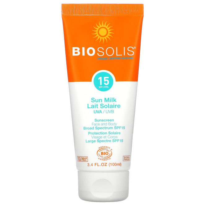 Biosolis, Солнцезащитное молочко, SPF 15, 100 мл (3,4 жидк. унций)
