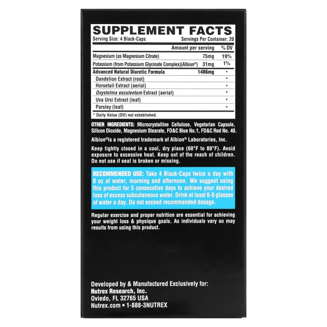 Nutrex Research, LIPO-6 Black Diuretic, 80 Black-Caps