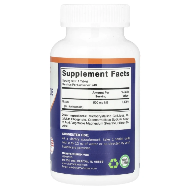 Vitamatic, Ниацинамид, 500 мг, 240 таблеток