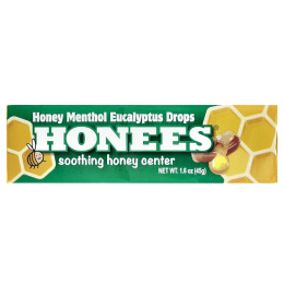 Honees, леденцы с мёдом, ментолом и эвкалиптом, 9 шт., 45 г (1,6 унции)