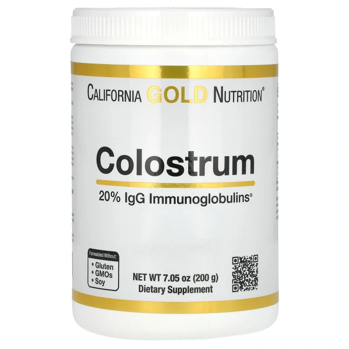 California Gold Nutrition, Молозиво, высококонцентрированное, мгновенное, без rBST, 7,05 унций (200 г)