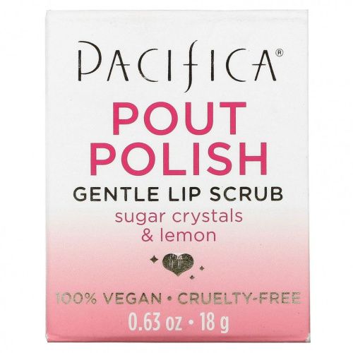 Pacifica, Нежный скраб для губ Pout Polish, 0,63 унции (18 г)