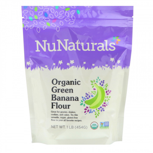 NuNaturals, Мука из органических зеленых бананов, 454 г