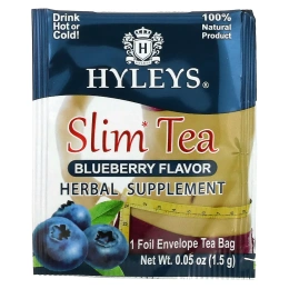 Hyleys Tea, Slim Tea, Со вкусом черники, 25 чайных пакетиков в фольгированных пакетиках, 1,32 унции (37,5 г)