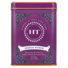 Harney & Sons, HT Tea Blends, пунш Indigo, без кофеина, 20 пакетиков, 40 г (1,4 унции)