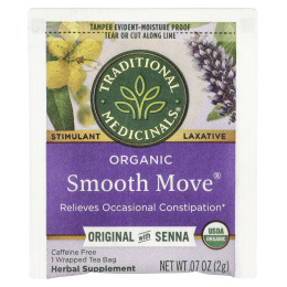 Traditional Medicinals, Organic Smooth Move, без кофеина, 48 чайных пакетиков в упаковке, 96 г (3,38 унции)