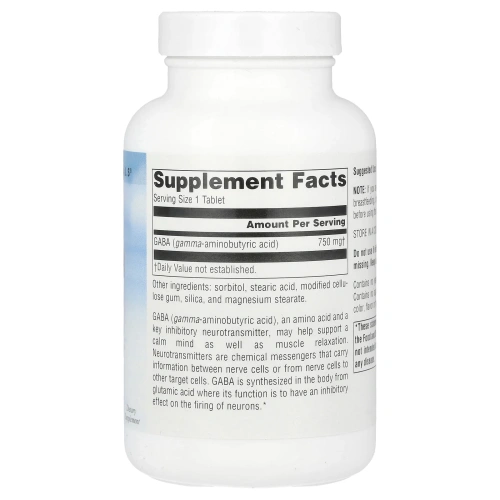 Source Naturals, Serene Science®, ГАМК, 750 мг, 90 таблеток
