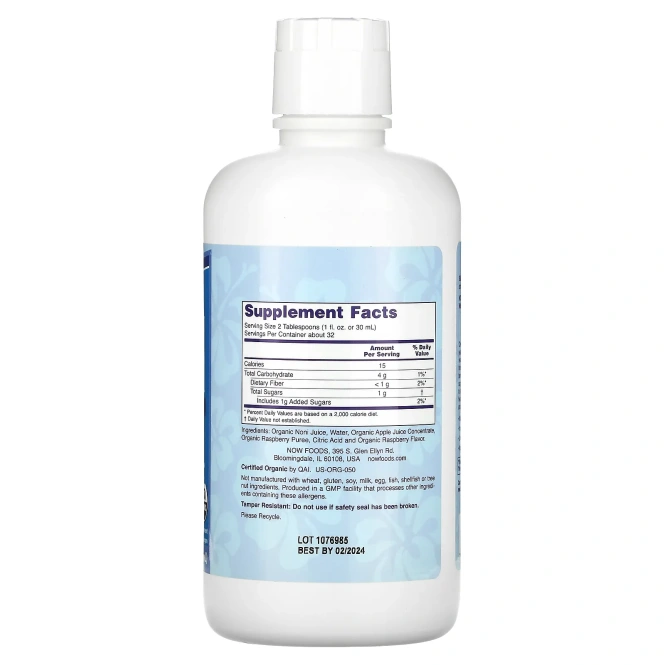Now Foods, Органический нони, сок суперфрукта, 32 жидкие унции (946 мл)