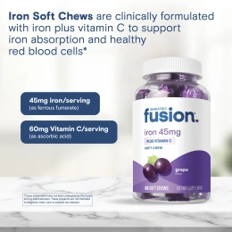 Bariatric Fusion, жевательная добавка с железом и витамином C, со вкусом винограда, 60 жевательных таблеток