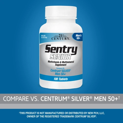 21st Century, Sentry, пожилые, мужчины старше 50 лет, мультивитаминная и мультиминеральная добавка, 100 таблеток