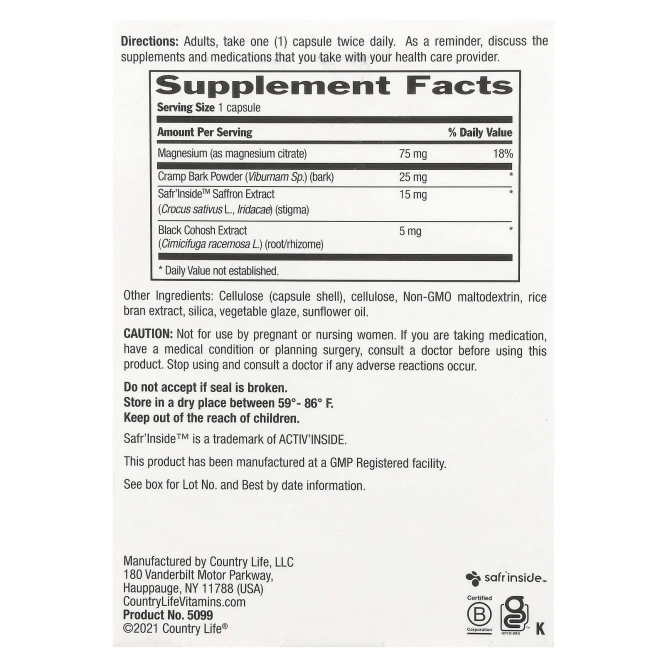 Country Life, PMS Rescue, Таргетированная поддержка при ПМС, 60 веганских капсул