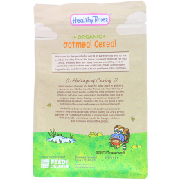Healthy Times, Органический продукт, Овсянка, Возраст 4 месяца и старше, 5 унц. (142 г)
