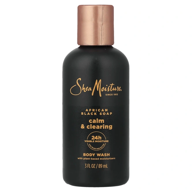 SheaMoisture, успокаивающий и очищающий гель для душа, африканское черное мыло, 89 мл (3 жидк. унции)