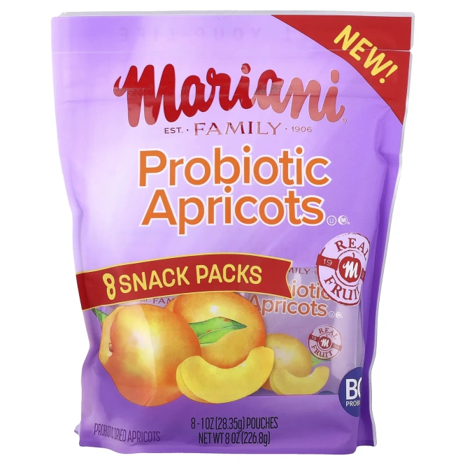 Mariani, пробиотики и абрикосы, 8 пакетиков по 28,25 г (1 унции)