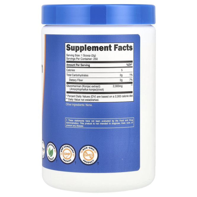 Nutricost, Глюкоманнан, без добавок, 500 г (17,9 унции)