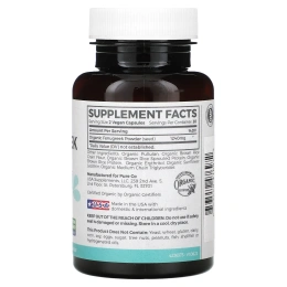 Pure Co., Pure Mom, органический пажитник, 1240 мг, 60 веганских капсул (620 мг в 1 капсуле) (620 мг в одной веганской капсуле)