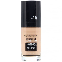 Covergirl, Матирующая тональная основа Trublend Matte Made, оттенок L15 фарфоровый, 30 мл