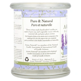 Aroma Naturals, 100% Натуральная Соевая Свеча «Спокойствие» с Эфирным Маслом Лаванды, 8.8 унций (260 г)