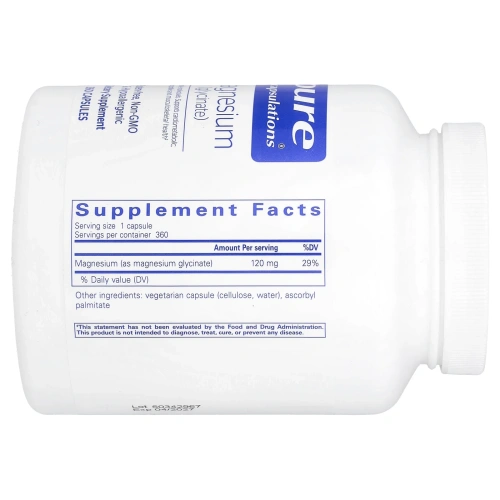 Pure Encapsulations, Магний (глицинат), 360 капсул