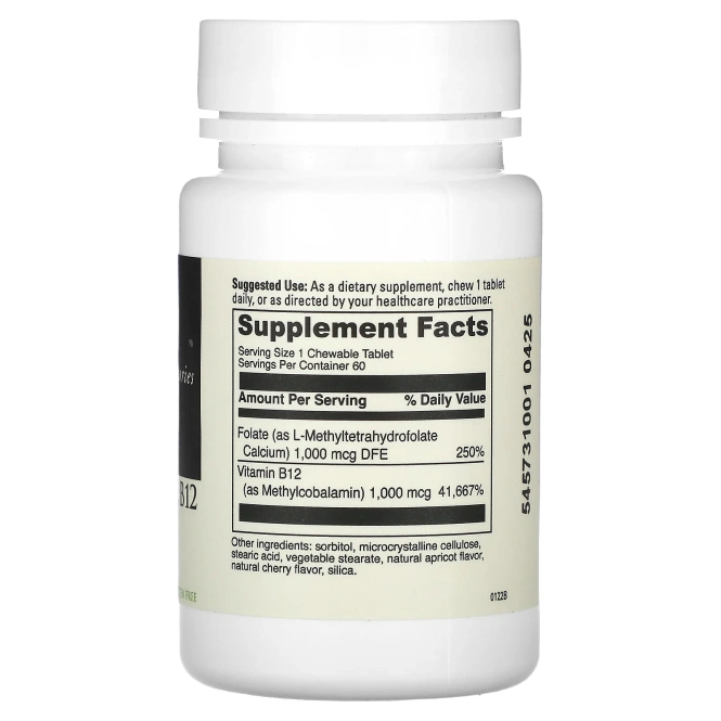 DaVinci Laboratories of Vermont, Активный фолат B12, жевательные таблетки, 60 жевательных таблеток