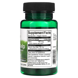 Swanson, Шотландские водоросли, из органических морских водорослей, 750 мг, 30 растительных капсул