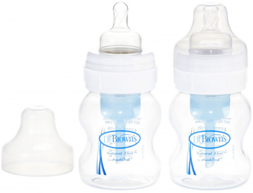 Dr. Brown's, Natural Flow, Wide-Neck, Level 1, 0 + Months, 2 Pack Bottles, 4 oz (120 ml) Each