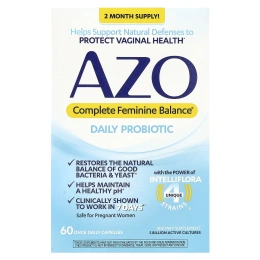 AZO, Complete Feminine Balance®, пробиотик для ежедневного приема, 60 капсул