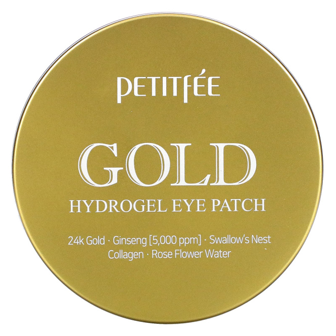 Petitfee Гидрогелевые патчи для век Gold Hydrogel, 60 штук