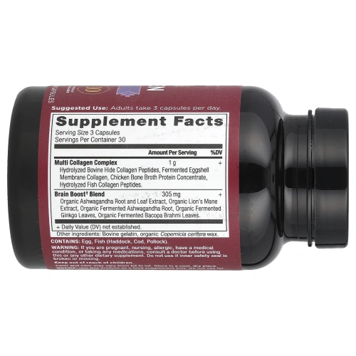 Ancient Nutrition, Multi Collagen, Brain Boost, 90 капсул