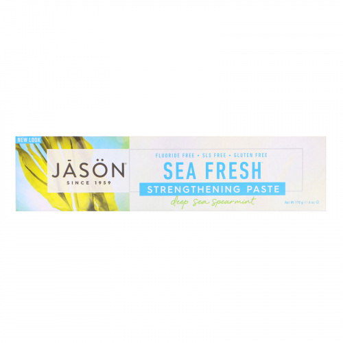 Jason Natural, Sea Fresh, укрепляющая зубы паста, препятствующая образованию налета, глубоководная зеленая мята, 6 унций (170 г)