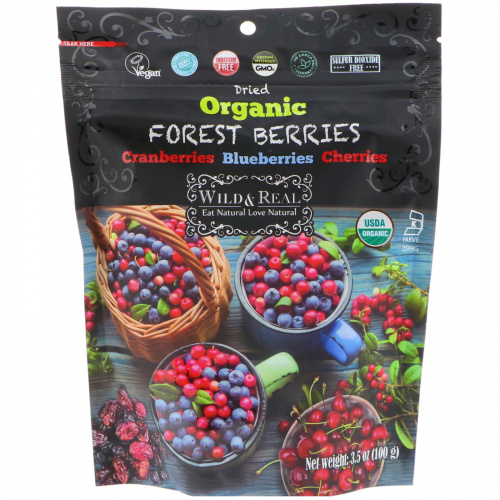 Nature's Wild Organic, Высушенные органические лесные ягоды, 3,5 унц. (100 г) (Discontinued Item)