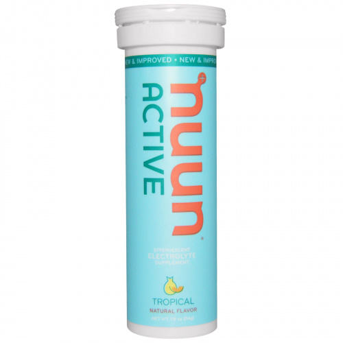 Nuun, Active, Effervescent Electrolyte Supplement, Tropical, 1.9 oz (54 g)