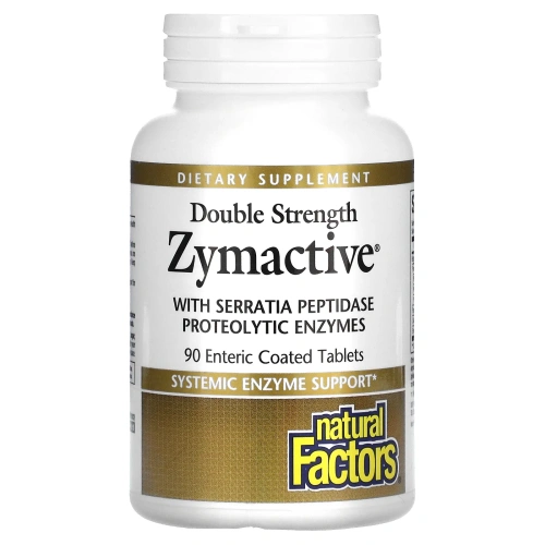Natural Factors, Zymactive, двойная сила, 90 таблеток в кишечнорастворимой оболочке