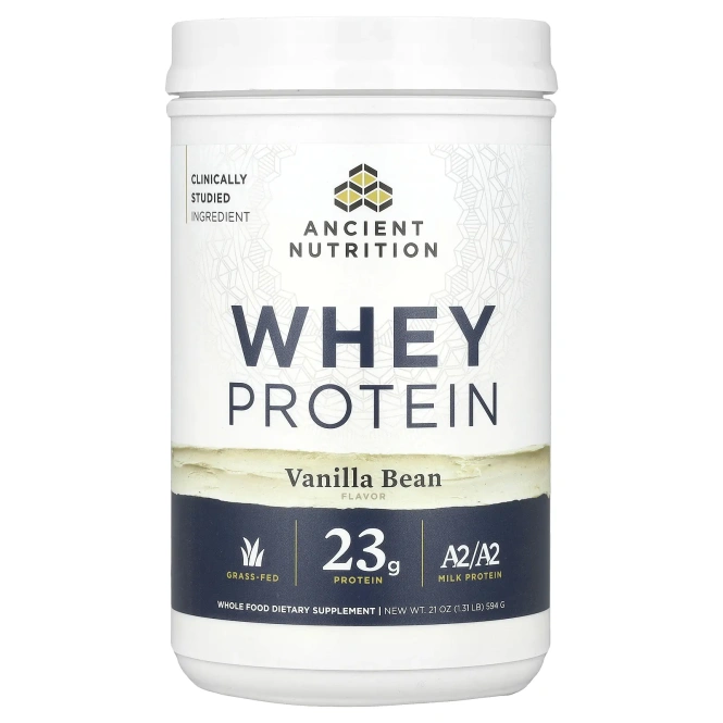 Ancient Nutrition, Сывороточный протеин, ваниль, 594 г (1,31 фунта)