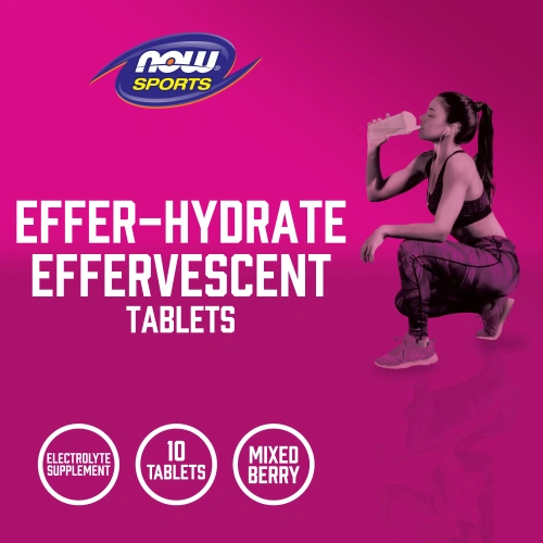 Now Foods, Sports, Effer-Hydrate, Mixed Berry, 10 Tablets, 1.8 oz (51 g)