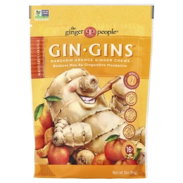 The Ginger People, Gin Gins®, жевательные таблетки с имбирем, со вкусом мандарина, 84 г (3 унции)