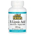 Natural Factors, R-липоевая кислота+, 100 мг, 60 вегетарианских капсул
