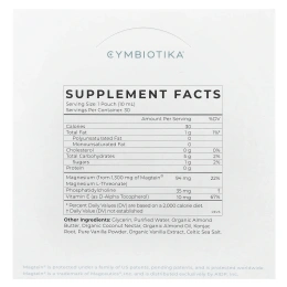 Cymbiotika, L-треонат магния, липосомальная доставка, ванильный крем, 30 пакетиков (10 мл) каждый